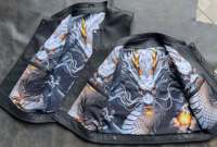 Patch brodé personnalisé OEM pour gilet en cuir de moto