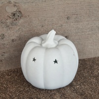 Lampe de nuit en céramique blanche en forme de citrouille d'Halloween, bougeoir creux en forme d'étoile, décoration d'automne, bougeoir