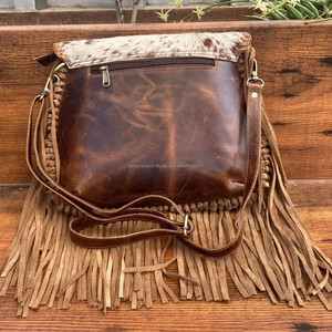 New Trendy Fashion High Quality Cowhide Leather Crossbody <b>Fringe</b> Bag for Women's Wholesale Designer Luxury Genuine Leather Purse - Product Image 5