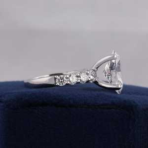 3.00CT Oval Cut Moissanite <b>Ring</b> 925 Silver Pave Band Engagement <b>Ring</b> Elegant Wedding Jewelry Gift for Women - Product Image 2