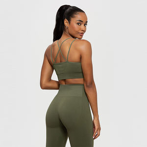 Vêtements de mode pour femmes, vêtements d'été, vente en gros personnalisée, ensemble 1 pièce, tissu en spandex/nylon respirant, dentelle de haute qualité, soutiens-gorge de sport pour femmes - Product Image 3
