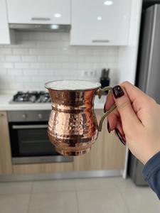 Mug en cuivre martelé finition miroir, idéal pour la maison, la salle à manger, la consommation d'eau saine, le bien-être et la détoxification. - Product Image 2