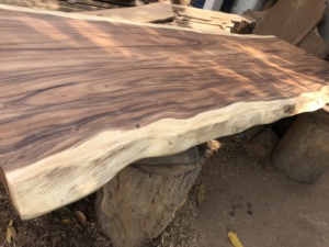 Modern Extendable Live Edge <b>Slab</b> Acacia Solid <b>Walnut</b> Wood Dining Table for Living Room Hotel Bedroom Furniture - Product Image 2