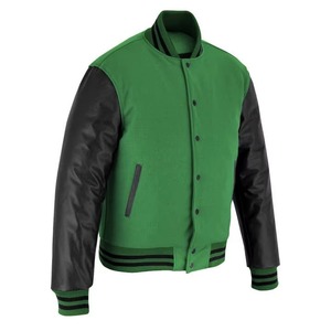 OEM Manufacturer's 2025 Custom Baseball Letterman Varsity <b>Jacket</b> for <b>Men</b> High Quality with Embroidery <b>Leather</b> Sleeves for Winter - Product Image 1
