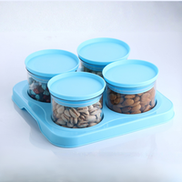 Exclusieve plastic dienblad voor gedroogd fruit, 4 compartimenten, vaatwasserbestendig, snack-opbergdoos, stijlvol, feestelijk, keuken