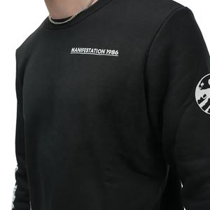 Haute qualité hiver hommes tricoté 100% coton polaire surdimensionné col rond sweats à capuche OEM Logo personnalisé coupe-vent - Product Image 5