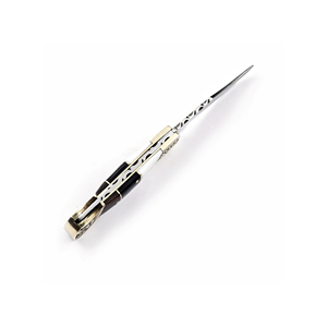 มีดพับตกแต่งลายสวยงาม ใบมีดสแตนเลสโค้ง ด้ามจับดีไซน์สีดำขาว - Product Image 3