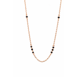 Collier élégant en or 18 carats avec perles Midnight pour femme, chaîne minimaliste à maillons Moti noirs, bijoux de mode raffinés - Product Image 2