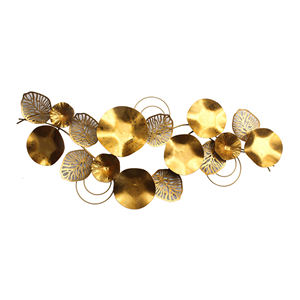 Decoración de Pared de Lujo Nórdica con Hojas Metálicas Doradas y Plateadas, Juego de 2 Piezas, Arte Botánico Abstracto, Escultura de Rama de Hierro para Hogar Moderno - Product Image 4