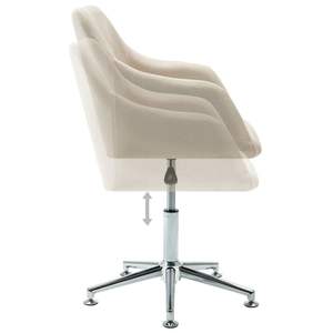 Silla de Oficina de Madera Contrachapada de Poliéster Crema con Acero, Altura Ajustable, Silla con Múltiples Funciones para una Comodidad y Ergonomía Óptimas - Product Image 5