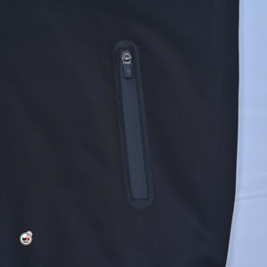 Veste coupe-vent noire à capuche pour homme, coupe droite, couleur unie, en polyester tricoté, décontractée, tendance, avec logo frontal, style automne - Product Image 2