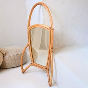 Custom rattan framed <b>mirror</b> with logo & design support cute rocket shape <b>mirrors</b> for kids bedroom - Product Image 1