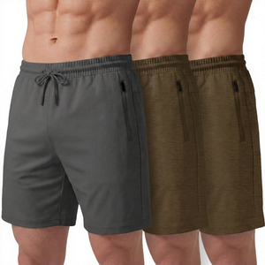 Men's Solid Color Drawstring Mid Waist Quick Dry <b>Shorts</b> With <b>Zip</b> <b>Pockets</b> Casual Sport <b>Shorts</b> Black Gray White - Product Image 6
