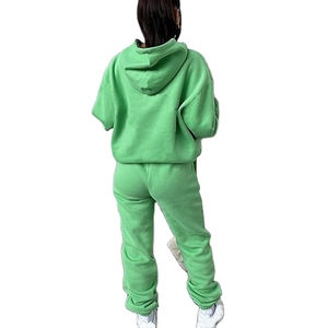 Conjunto de Sudadera y Pantalón Oversize con Logo Personalizable, Estilo Urbano Novedoso, Bloques de Color, Chándal de 2 Piezas para Mujer - Product Image 4