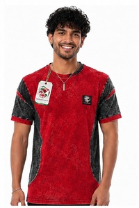 Camiseta de Algodón Grueso para Hombre, Lavada con Ácido, con Logotipo Personalizado, Nuevo Diseño, Corte Regular, Estampada, Lisa - Product Image 1