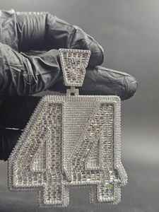 Colgante Personalizado con Número 44, con Diamantes de Imitación Moissanite, Estilo Hip Hop, Plata de Ley 925, Joyería Fina, Colgantes y Dijes - Product Image 6