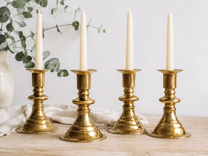 Chandeliers vintage en laiton <span class=keywords><strong>Hudson</strong></span> Bay, style antique, porte-bougie <span class=keywords><strong>d</strong></span>écoratif en laiton, support de bougie conique classique pour table - Product Image 1
