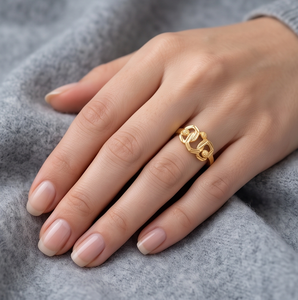 DIVYORO แหวนทอง 22k ชุบทองสำหรับผู้หญิงแบบคลาสสิก - Product Image 2