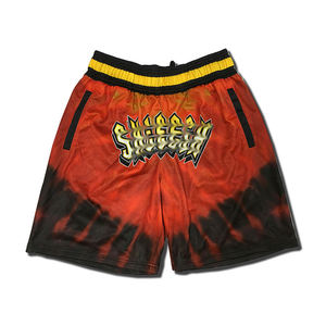 Shorts de basketball vert pour homme, taille mi-haute élastique, séchage rapide, style sportif décontracté, motif uni, poches en toile, fermetures éclair - Product Image 1