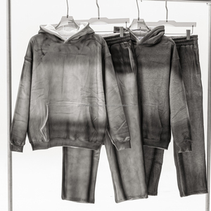 Sweat-shirts à capuche pour hommes en molleton lourd surdimensionné en coton vintage avec broderie usée personnalisée, lavage à l'acide, fermeture éclair, séchage rapide - Product Image 4