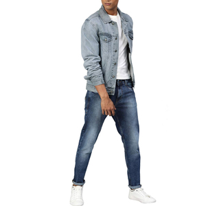 Veste en jean bleue pour homme de haute qualité en gros, veste en jean graffiti, vêtements décontractés sur mesure, veste en jean personnalisée pour homme - Product Image 1