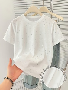 T-shirt Homme Personnalisé à Strass Hybrides, Manches Courtes, Col Rond, Motif Pailleté, Streetwear, Faible MOQ - Product Image 4