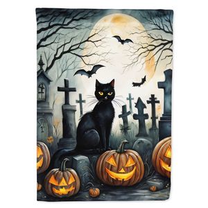 Spooky Halloween Chat Jardin Drapeau Noir et Multicolore Décoratif Boîte Aux Lettres Bannière pour Patio et Cour Lits De Fleurs Illustration Taille - Product Image 1