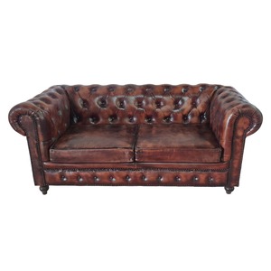 Luxury 2 Seater Chesterfield Sofa with Premium Upholstery Rolled Arms & Solid Wooden Frame Comfortable Loveseat for Living Room - Product Image 1