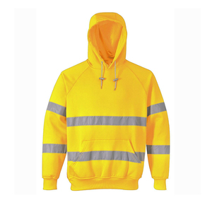 Sweat à capuche de sécurité haute visibilité en coton polaire imperméable, respirant et réfléchissant - Product Image 2