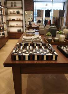 Handmade Resin Wood Inlay Tray | Geometric Chevron Serving <b>Coffee</b> <b>Table</b> Decor Vanity Display Serving Tray - Product Image 3