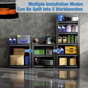 Scaffalatura per Garage a 5 Ripiani Resistente, 183 cm, Altezza Regolabile, Scaffali Metallici per Seminterrato e Uso Industriale - Product Image 6