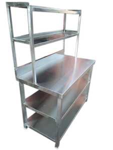 Stainless Steel <b>Industrial</b> Restaurant Utility Rack Commercial Food Service Shelving Storage Stand <b>Kitchen</b> Prep Organizer - Product Image 1