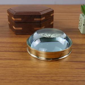 Boussole à visage ouvert en laiton, instrument de navigation nautique rond, plaqué or, poli, décoration de bureau Feng Shui, cadeau pour la maison et les voyages - Product Image 5