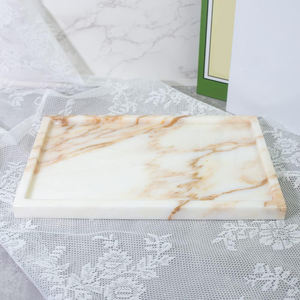 Bandeja Grande de Mármol Ónix Natural Beige Antiguo para Cocina y Sala de Estar con Superficie Dividida - Product Image 6