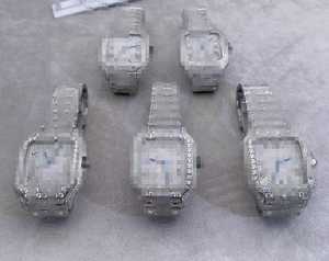นาฬิกาข้อมือหรูหรา Miyota เครื่องจักรกล ประดับเพชร VVS Moissanite สายสแตนเลส สไตล์วินเทจ ฮิปฮอป - Product Image 1