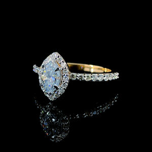 Bague de fiançailles en or jaune massif 14 carats avec diamant de laboratoire taille marquise de qualité supérieure, 1 carat, finition polie brillante, bijoux fins - Product Image 6