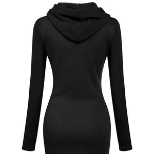 Custom Women Hoodie <b>Dresses</b> With Drawstrings Wholesale Women Long Sleeve Over size Pullover Hoodies <b>Dress</b> With LOW MOQ - Product Image 4