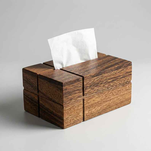 Boîte à mouchoirs rectangulaire en bois de style antique, porte-mouchoirs décoratif en bois par Perfect Enterprises - Product Image 3
