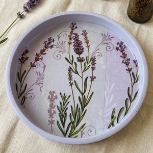 Bandeja Decorativa Redonda de Madera con Diseño Floral, Estilo Bohemio, Tema Vegetal, Paquete Individual - Product Image 4