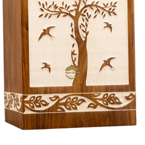 AYAANS Rosewood wooden Hand Carved Wooden Hot Selling cremation Urn <b>Box</b> for Adult Ashes Wholesale Cremation Urns (6X6X11)IN - Product Image 6