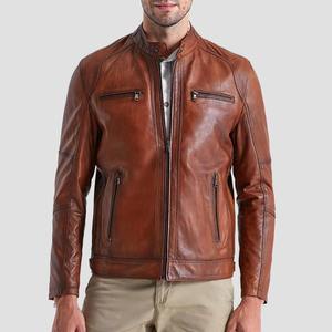 Chaqueta de Cuero Marrón Desgastada Estilo Vintage al por Mayor, Chaqueta de Cuero Genuino para Hombre, Chaquetas de Cuero de Primera Calidad para Hombre - Product Image 3