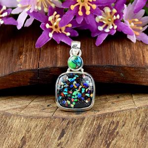 Pendentif en argent sterling 925 avec incrustation d'opale éthiopienne, style bohème, collier fin unisexe pour tous les jours, bijoux pour femmes, cadeau - Product Image 3