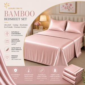 ชุดเครื่องนอนใยไผ่ระบายอากาศได้ดี 300 เส้นด้าย |   ผ้าปูที่นอนเนื้อเนียนเย็นสบายสำหรับโรงแรม บ้านพัก และธุรกิจบริการ ขายส่งสินค้าคุณภาพพรีเมียมสำหรับบ้าน - Product Image 6