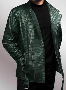Men's Luxury Black Genuine <b>Leather</b> Eco-Friendly PU Shell <b>Winter</b> Handmade Quarter-Zip Custom Outerwear <b>Jacket</b> - Product Image 4