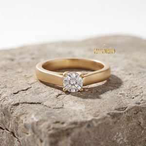 Anillo Solitario de Diamante Amarillo de Lujo, Corte Oro Amarillo, Diamante Cultivado en Laboratorio, Clásico, para Compromiso, Boda, Regalo, Joyería Fina para Mujer - Product Image 2