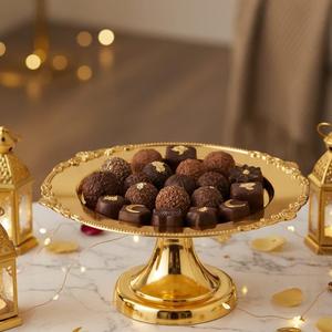 Soporte de Metal para Chocolate con Acabado Blanco, Forma Redonda, Decorativo, de Lujo, Elegante - Product Image 4