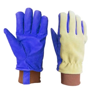 High Quality Reflective Safety Working <b>Gloves</b> Cowhide Grain Buffalo Split Leather Workwear Hand Protection <b>Drivers</b> - Product Image 6