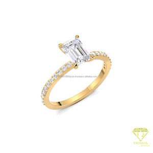 แหวนเพชรทรงรัศมีเพาะเลี้ยงในห้องปฏิบัติการ ตัวเรือนทองคำขาว 14K ประดับเพชรเม็ดเดี่ยว สำหรับงานหมั้น งานแต่งงาน หรือวันครบรอบ - Product Image 2