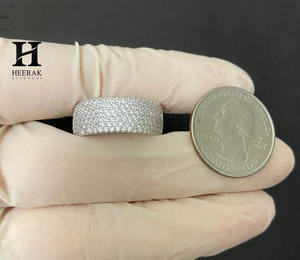 Anillo de Eternidad con Diamantes Cultivados en Laboratorio de 5 Filas, Oro Blanco de 14K, Micro Pavé, Anillo de Boda, Certificado VVS EF, Diamantes Cultivados en Laboratorio - Product Image 6