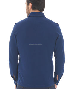 100% algodón informal de manga larga para hombre para Polo cuello abotonado con patrón sólido bordado tela de punto transpirable - Product Image 2